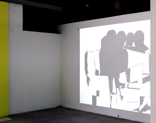 Olivier Nottellet, montage de l'exposition « Zone de ralentissement », 2015 © BBB centre d'art