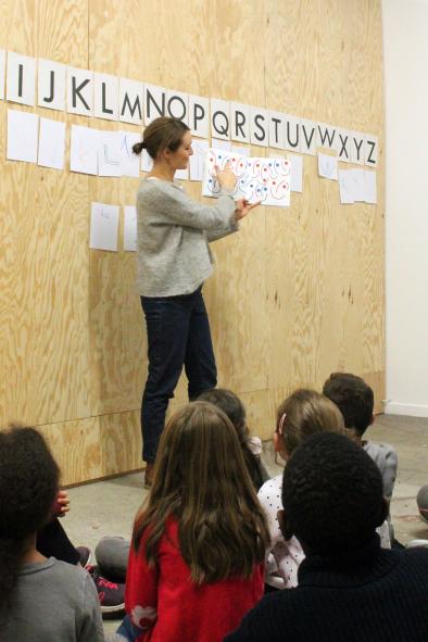 Visite atelier des expositions de Matthieu Saladin et Dominique Mathieu, école élémentaire Pont-Jumeaux, janvier 2020, BBB centre d'art