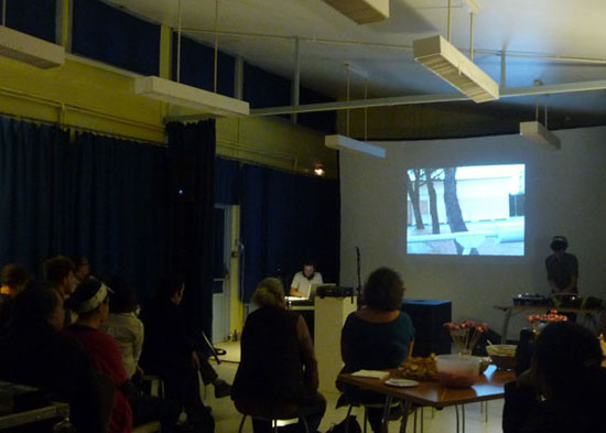 Bertrand Segonzac et Christophe Baratou, Projection/performance sonore, évènement au Centre d'animation des Chamois, octobre 2012